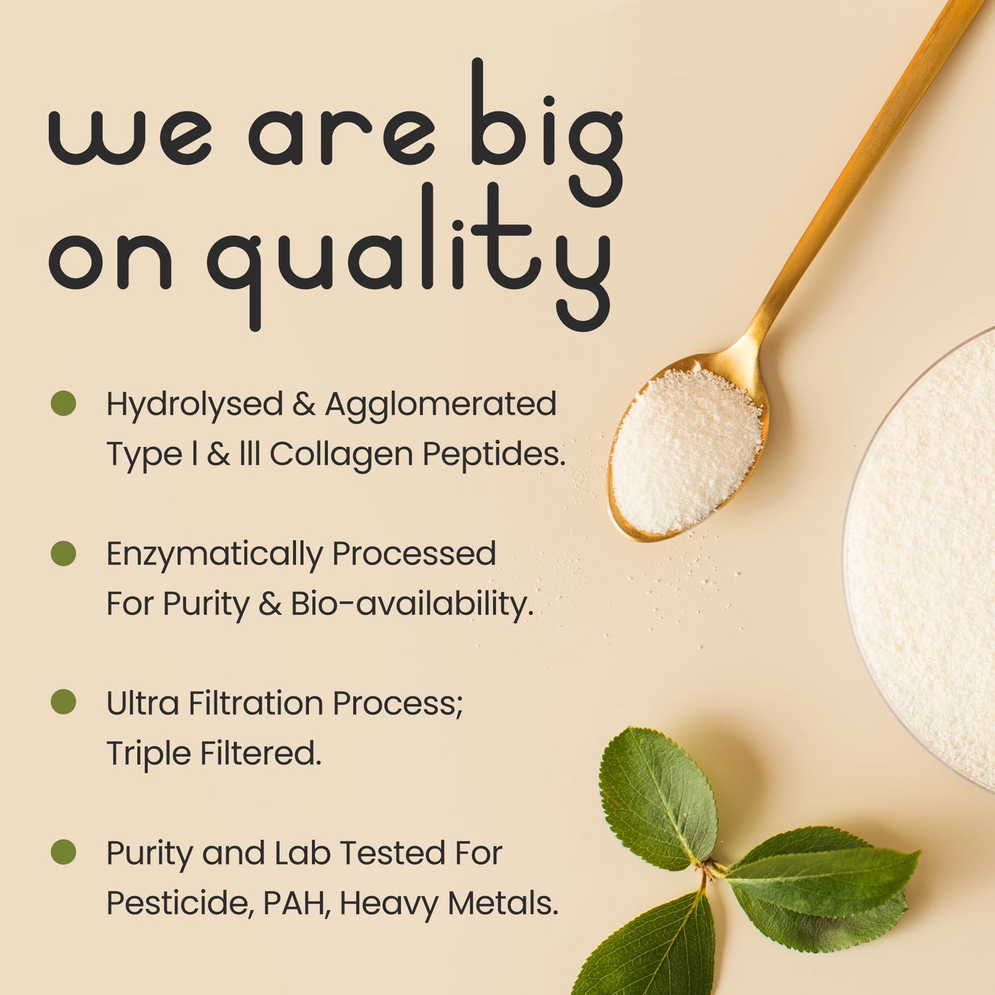 Bovine Collagen Powder 500g | 50 Servings | Highly Bioavailable Hydrolyzed Collagen Supplements for Women | Bovine Pure Peptides Powder High Strength Supplements for Women & Men | VitaBright