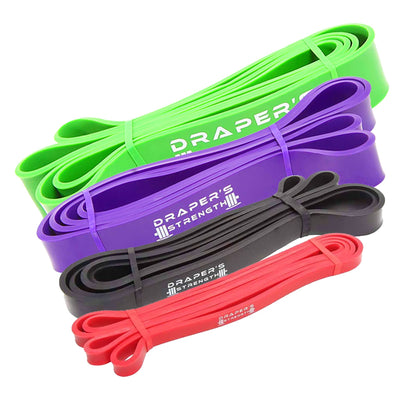 Draper's Strength Heavy Duty Resistance Stretch Loop Bands for Powerlifting Workout Exercise and Assisted Pull Ups
