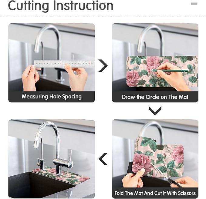 Kitchen Sink Splash Guard 2 PCS 14.7 Inch Sink Faucet Mat Splash Guard