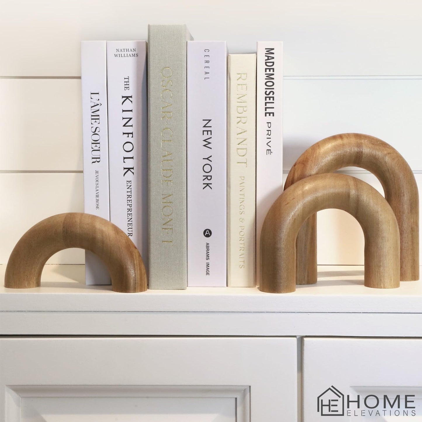 Product Elevations Wooden Arch Decor Set of 3 - Shelf Decor Aesthetic for Coffee Tables, Bookshelves, & Entryways - Acacia Wood Japandi Home Decor Accents - Modern Decorative Objects