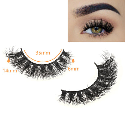 QUNETY False Eyelashes Short Lashes Full Mink Lash Strips 10 Pairs Fluffy Cat Eye Strip Eyelash Wispy Volume Lashes Pack Fake Cateye EyeLash Natural Look