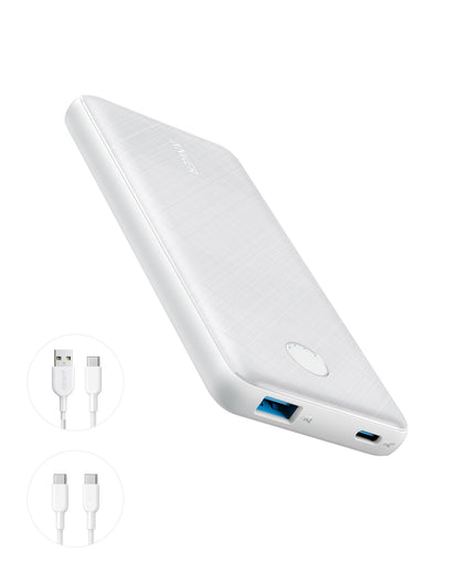 Anker Portable Charger, USB-C Portable Charger 10K with 20W Power Delivery, Power Bank (PowerCore Slim 10K PD) for iPhone 14/13/12 Series, S10, Pixel 4, and More