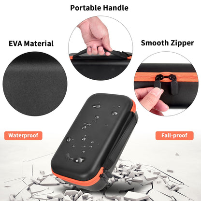Againmore Wireless Microphone Case Compatible with JBL Wireless Two Microphone System, Handheld Dual Mic Travel Bag for Singing or Karaoke for Receivers, Adapters, AA Batteries-Black(Box Only)