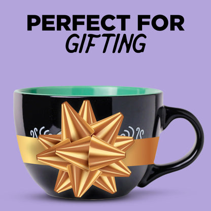 Silver Buffalo FRIENDS Central Perk Black Ceramic Mug Oversized for Coffee, Soup, 24 Ounces