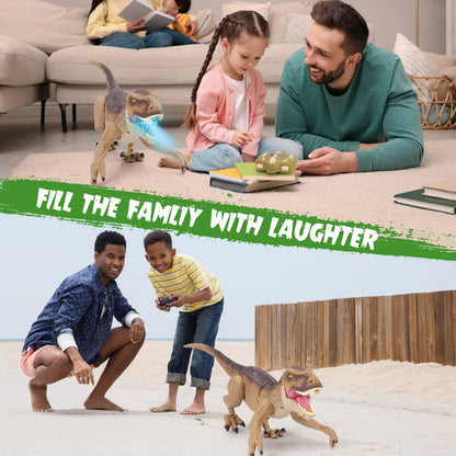 NEXBOX Remote Control Dinosaur Toys for Boys RC Dinosaur Robot T Rex Walking Jurassic Dino Birthday Gift for Kids 3 4 5 6 7 8 9 Years Old Realistic Sounds and Spray
