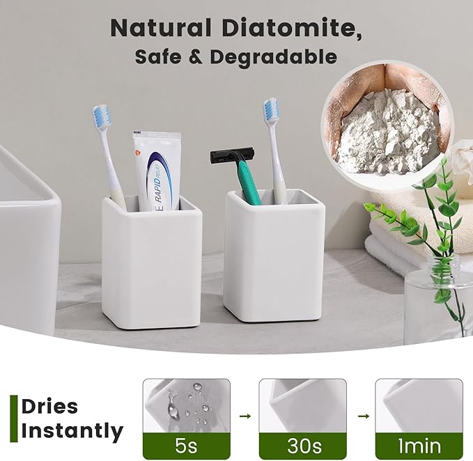 Luxspire Toothbrush Holders 2 Pack, Fast Drying Toothbrush Holders