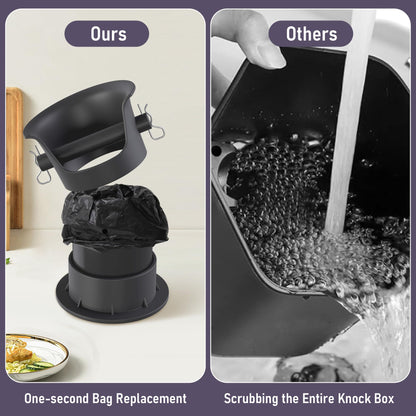 4L Espresso Knock Box, Coffee Grounds Disposal and Recycle Trash Can with Brush, Towel and 100 pcs Collecting Bags, Barista Essential Coffee Accessory for Cafe Shop Home Bars Office Work Breakroom
