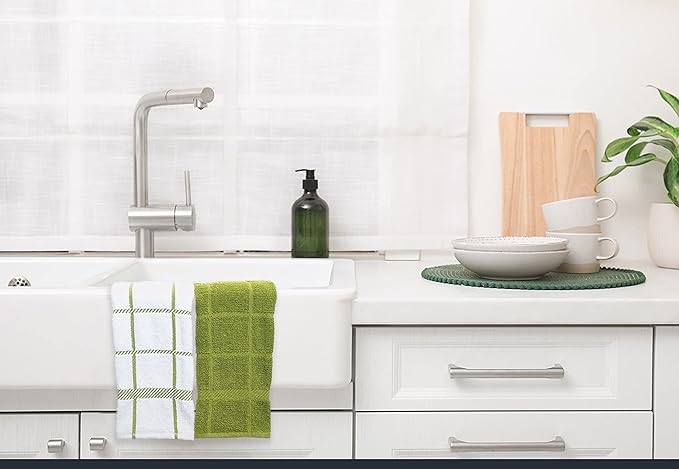 100% Cotton Terry Dish Towels, 4 pack16 x26 Inches, Super Soft and Absorbent