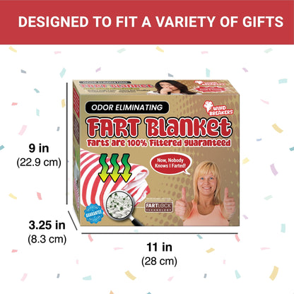 Laugh Out Loud Boxes Fart Blanket – Wrap Your Real Present Inside a Funny Gag Gift Box – Perfect for White Elephant, Secret Santa, Holiday, Birthday, Bachelor Parties - Play a Joke on Your Friends