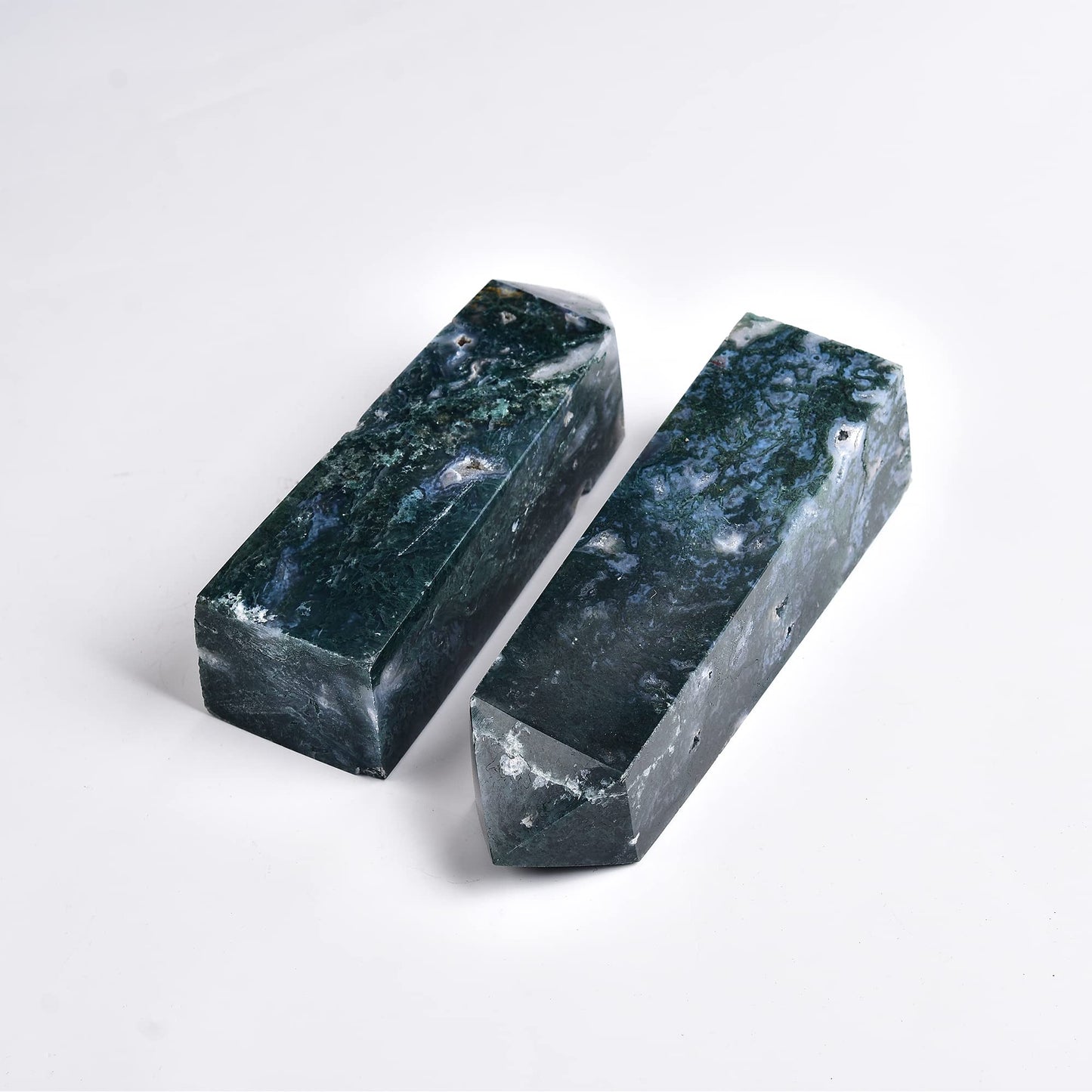 JIC Gem Green Fluorite Crystals Tower Gemstone Tower Wand Quartz Obelisk Healing Crystals Chakra Tower Decor Meditation Reiki 1-1.3 Lbs