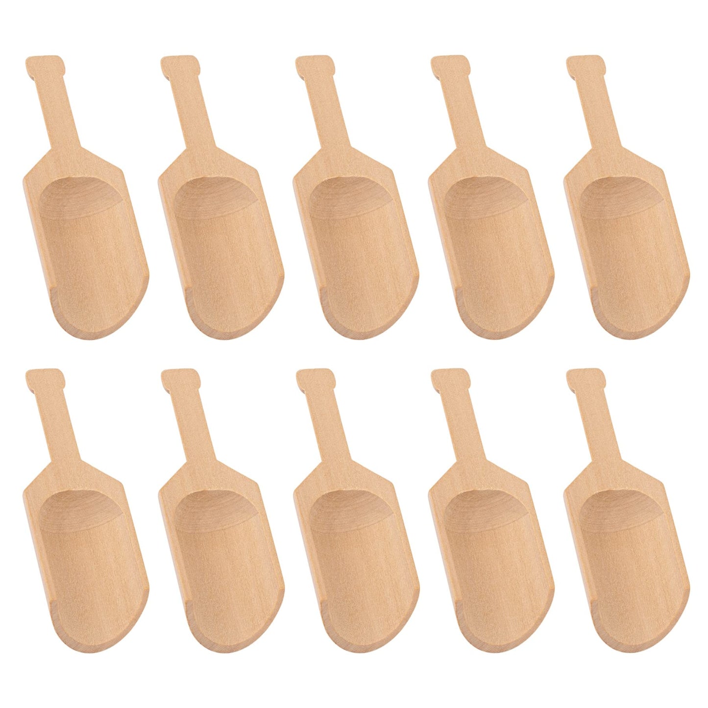AUEAR, 10 Pack Mini Wooden Scoops for Bath Salts Candy Scoop