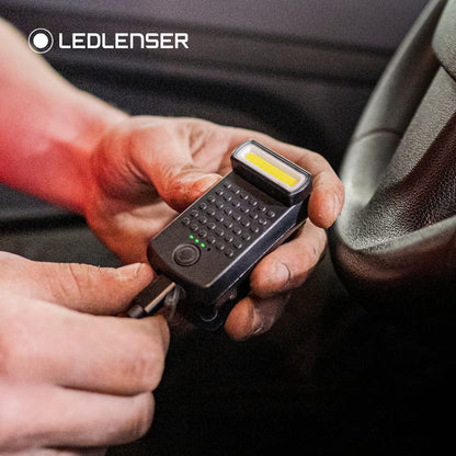 Ledlenser W1R Rechargeable COB LED Work Light, 220lm Portable Inspection Torch inc 360° Rotating Magnetic Base, Robust Clip, USB-C, 61g Pocket Torch for Household Workshop Garage Mechanic Dog Walking