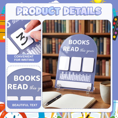 FunooFuno Books Read This Year Counter Rewriteable Reading Counter Arch Personalized Reading Tracker Sign with Writing Pen for Teachers Writers Book Lovers Bookworm Gifts(Purple)