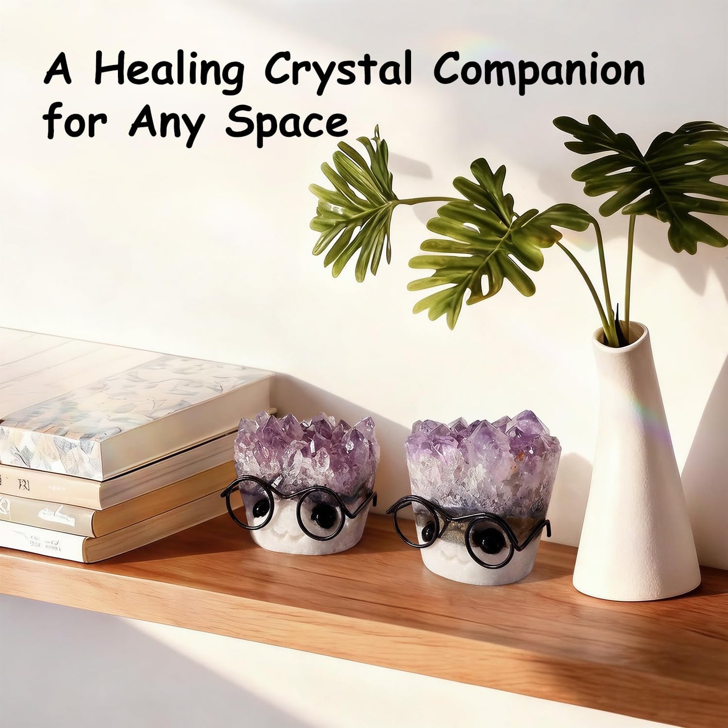 Estairkas Natural Crystal Hedgehog Pet Rock, Mystery Quartz Healing Crystal Buddy Punk Desk Decor, Cute Rock Collectors Gift for Coworkers, Friends, Birthday (Purple)