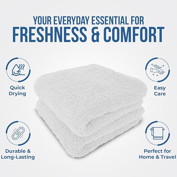 DAN RIVER 12 Pack Wash Cloths for Showering