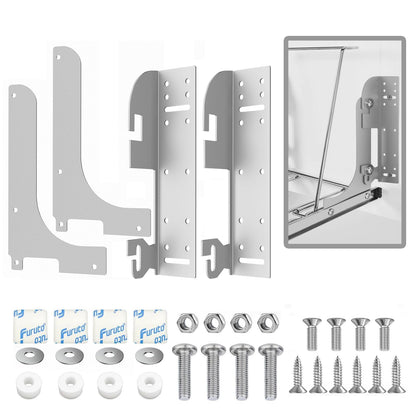 Dedomy 6-Way Adjustable Door Mount Kit Compatible with Rev-A-Shelf 5WB1 5WB2 5CW2 Series Pull-Out Trash Cans & Kitchen Cabinet Organizers Heavy Duty Steel Brackets