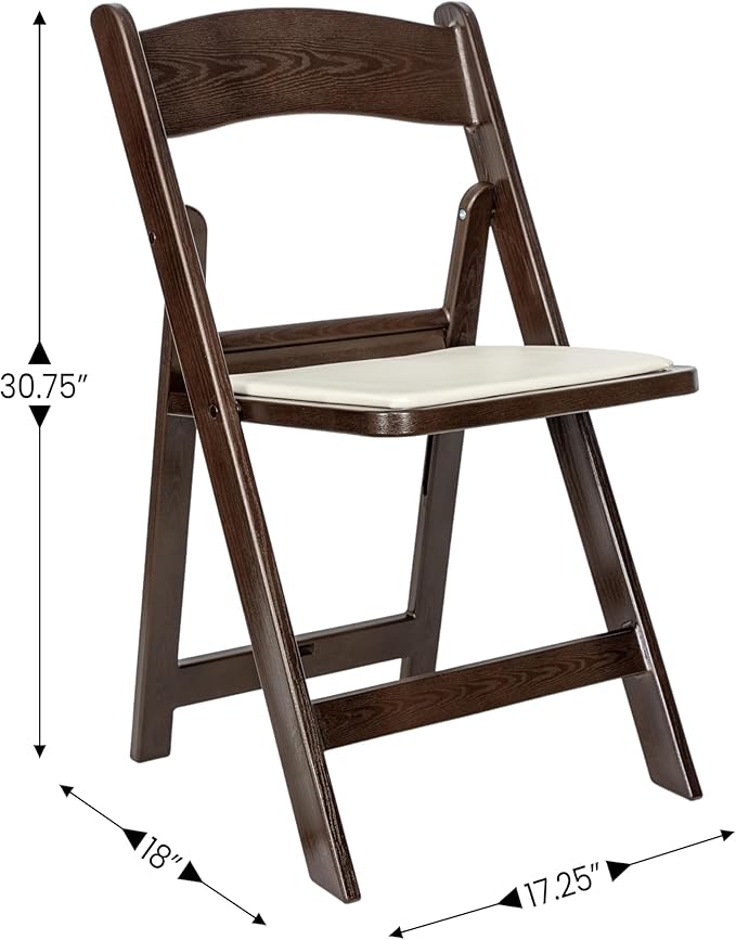 Flash Furniture Hercules Commercial Indoor/Outdoor Folding Event Chair, Wood Look, Weather-Resistant, Lightweight Design, Versatile Use, Set of 2, Dark Brown