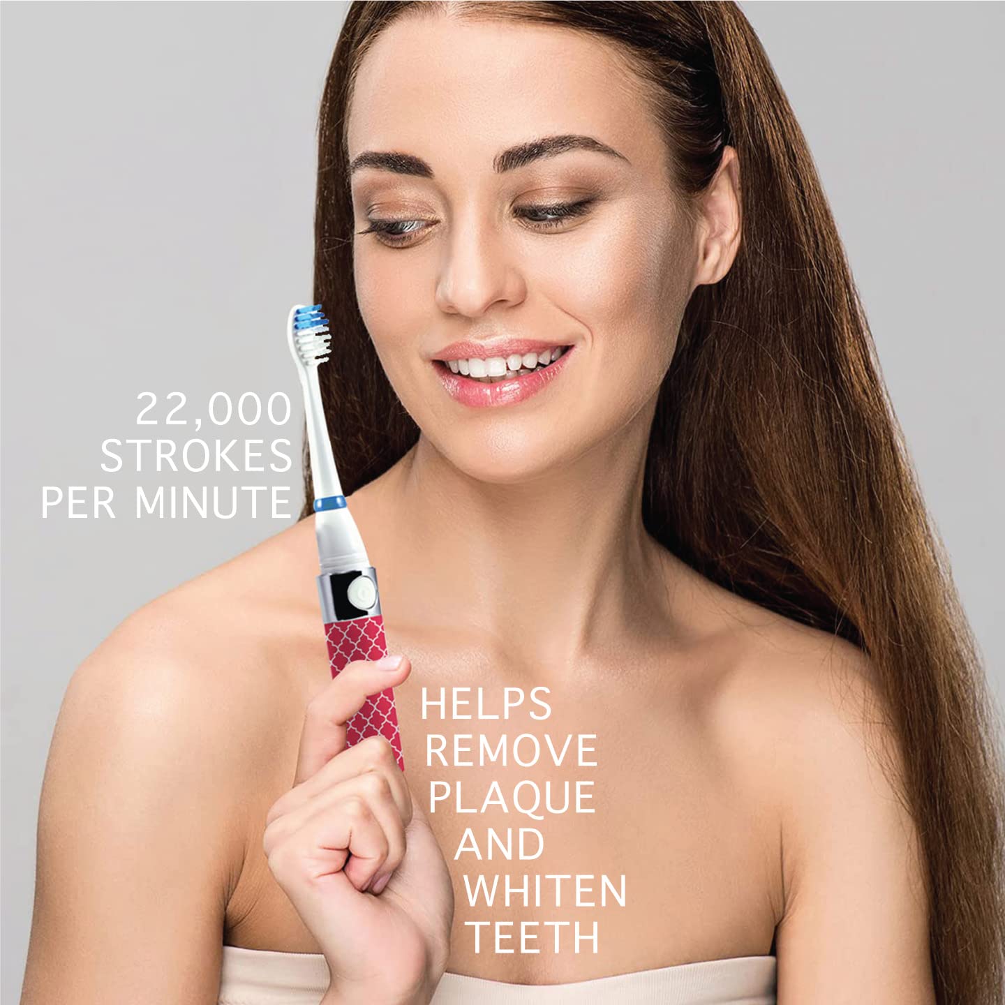 Pursonic Portable Sonic Toothbrush Battery Operated, Battery Included, 3 Brush Heads Included, 22,000 Strokes Per Minute, Brush On The Go (Blue)