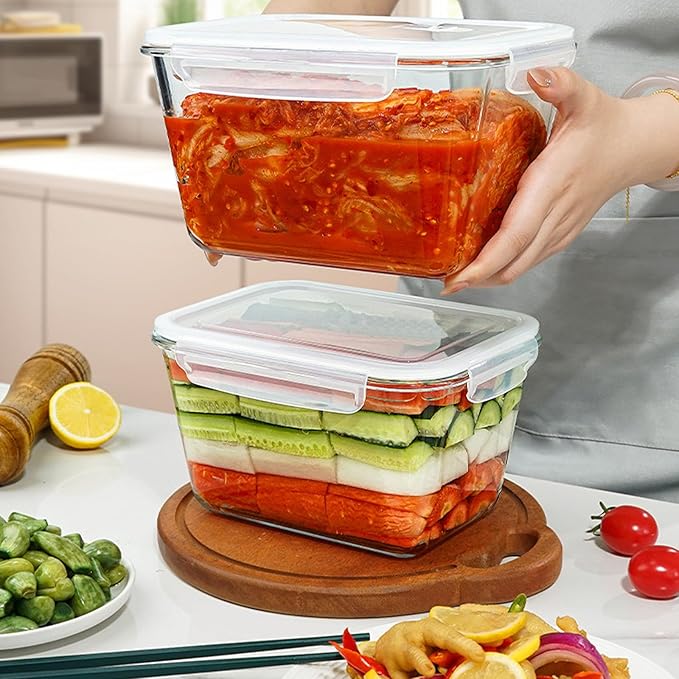 2 Pack Large Glass Storage Containers