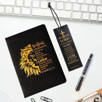 SAIWEILAI ONLINE 3 Pieces Christian Gifts for Men Religious Gifts for Dad Bible Verse Inspirational Notebook Bible Verse Ballpoint Pen Trust in The Lord Bookmark for Men Office School Journal Supplie