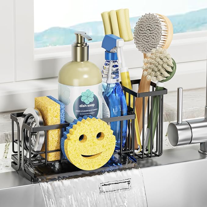 Epicano Sink Caddy Sponge Holder, Smiley Face Sponge Rack
