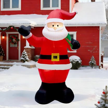 Glory Island 7 FT Christmas Inflatable Santa Claus Holding Gifts Bag, Blow Up Santa Claus with LED Lights, Lighted Christmas Decor for Yard, Indoor Outdoor Yard Garden Christmas Decoration