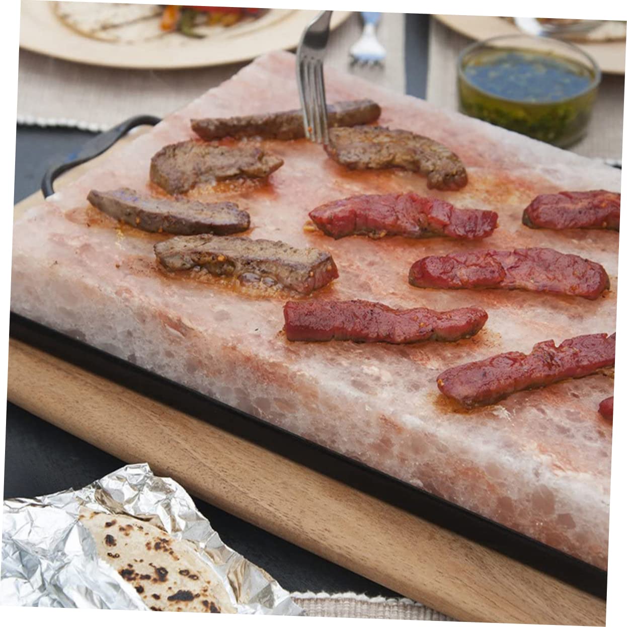 COOPHYA Salt Plate Cooking Tray Holder Salt Plate Rack for Grilling Steak Cooking