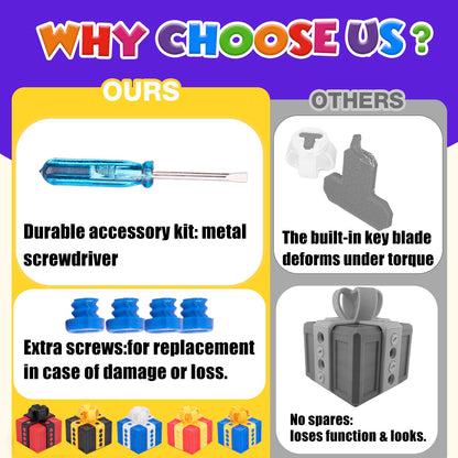 EXQDYNM Annoying Gift Box with Screws, Take Apart Puzzle Surprise Prank Christmas Funny Hilarious Money Card Container, Novelty Box (8cm*8cm)