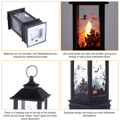 2 Pcs Halloween Decor Lantern,7.9x3.3in Portable LED Candle Lantern,Simulation Candle Flashing for Outdoor Indoor Halloween Decor Party Garden Supplies（Battery Not Included）
