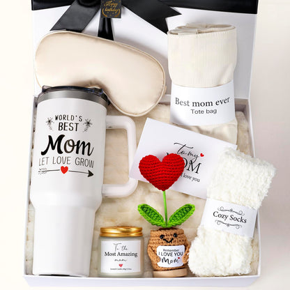 Birthday Gifts for Mom – Luxury Gifts Box Birthday with Candle and Tumbler, Happy Birthday Gift Basket for Women, Perfect Mom Birthday Gifts from Daughter or Son
