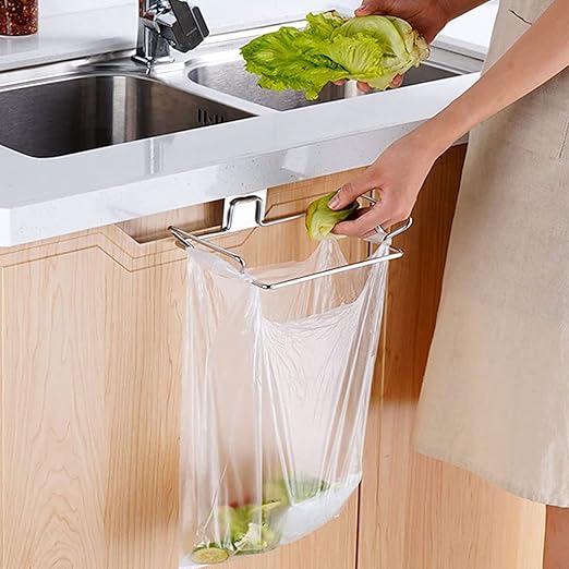 2 Pcs Large Stainless Steel Trash Bag Holder
