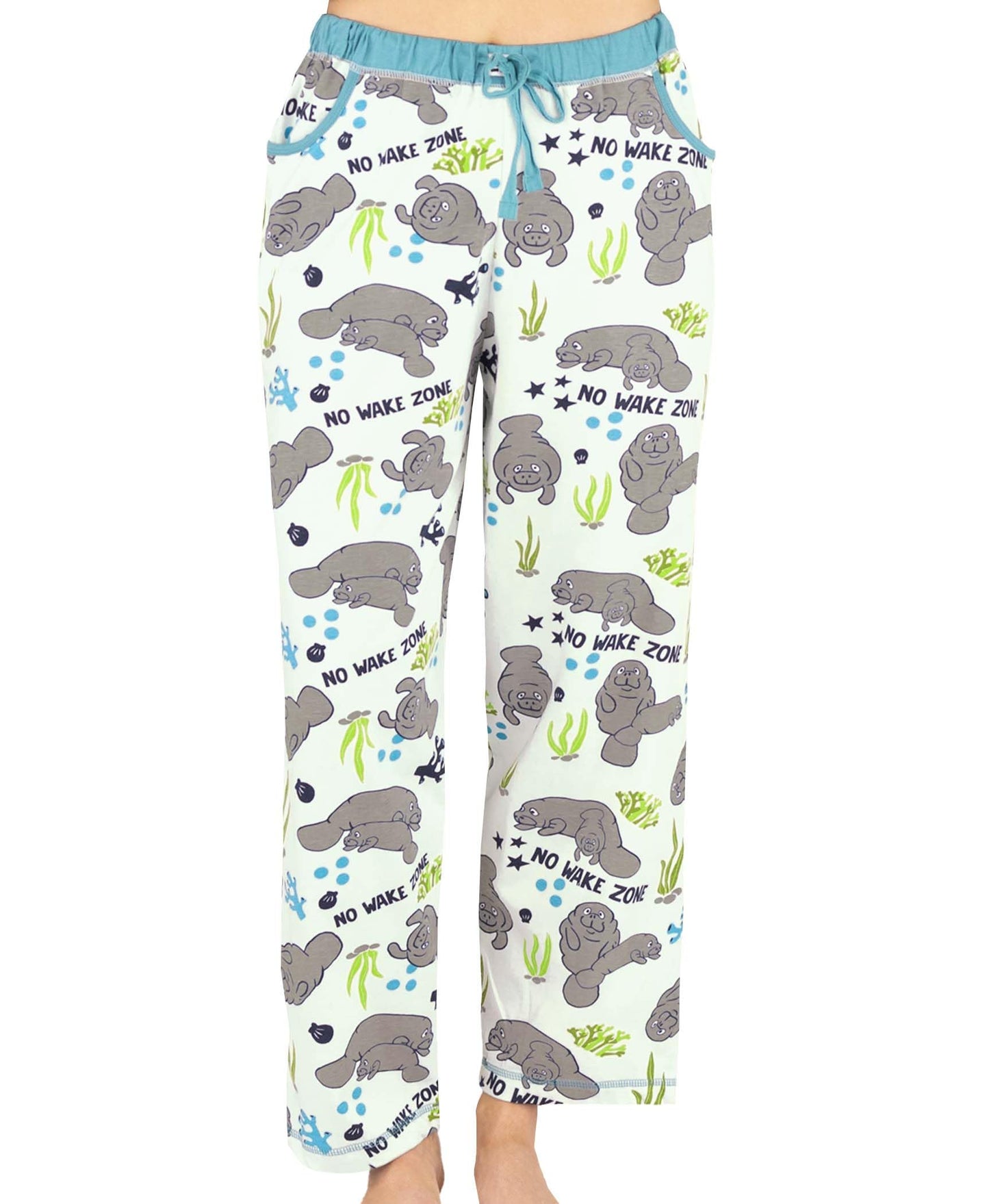 Lazy One Pajamas for Women, Cute Pajama Pants and Top Separates, No Wake Zone, Animals (X-Large)