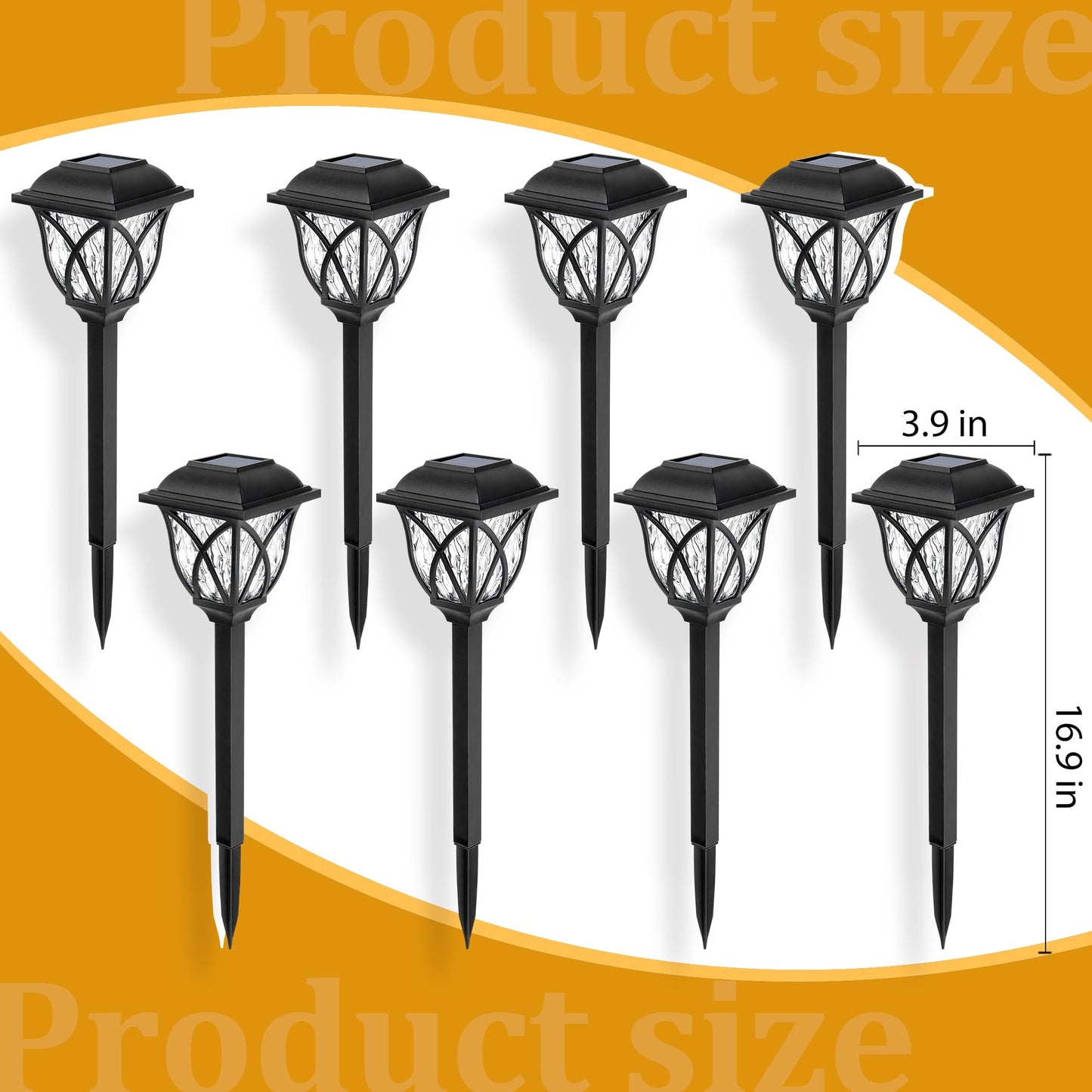 GIGALUMI Solar Lights Outdoor Garden, 6 Pack LED Garden Solar Lights Waterproof, Solar Powered Pathway Lights for Yard, Patio, Landscape, Walkway, Path (Warm White)