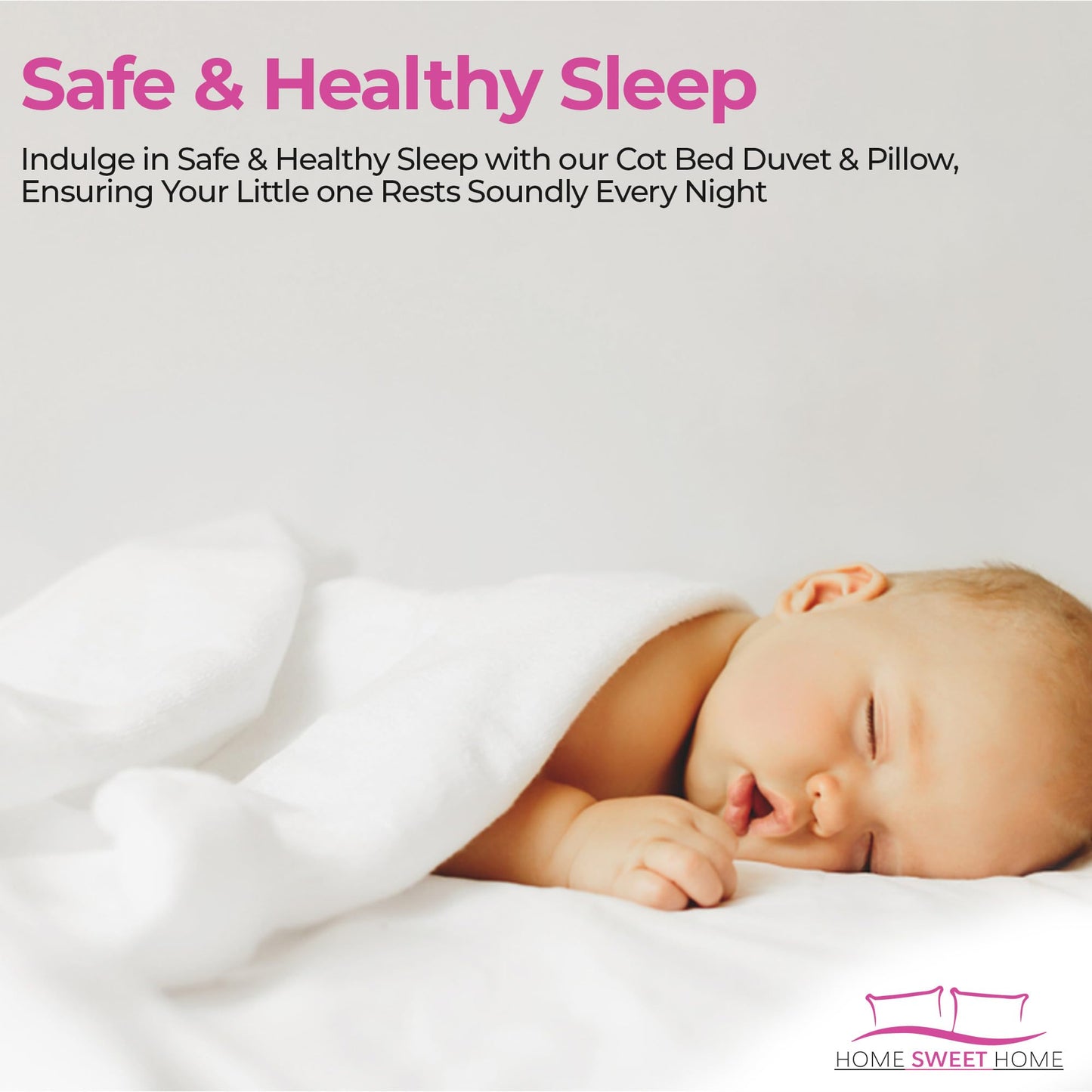 Home Sweet Home UK Toddler Cot Bed Duvet And Pillow Set - 100% Microfiber Anti Allergy 4.5 Tog Junior Baby Duvet And Pillow - Toddler Bedding Cot Bed Set 120 x 150 cm