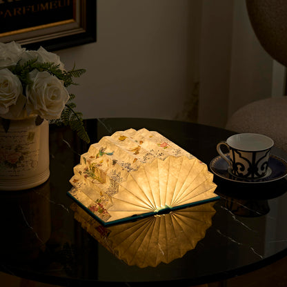 Uniwolk Flower Book Lamp Bookish Birthday Gifts for Women or Freinds, Foldable Paper Desk Lamp for Bedroom Living Room, Book Light as Gifts for Book Lovers, Desk Decor Cute Stuff