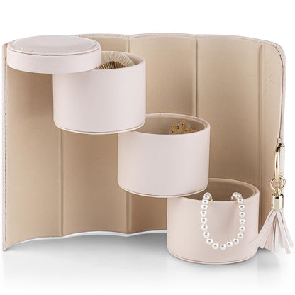 VLANDO Jewelry Box for Mothers Day Gifts, Travle Jewelry Organizer, Bridal Shower, Bridesmaid Gifts for Wedding Day, Bridesmaid Proposal Gifts, Travel Jewelry Case - Light Pink