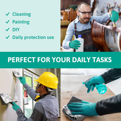 Ansell TouchNTuff 92-600, Nitrile Disposable Gloves, Food Grade Approved, High Protection Chemical Gloves, Latex Free, for Professional Use, Green, Large, 100 Pieces