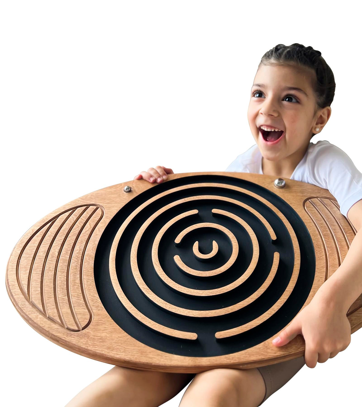 Wooden Balance Board Maze, Fun Fitness Tool, Wobble Balance Board, Core Strength, Fitness, Training, Physical Therapy, Oak-Cross (oak-cross)