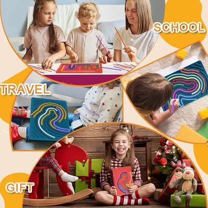 Christmas Stocking Stuffer Sensory Activity Board,Silent Fidget Toys for Calming Duble Sided Design Kids Busy Board for Fine Motor Skill,Silicone Calm Down Fidget Toy for Stress, Anxiety,ADHD & Autism