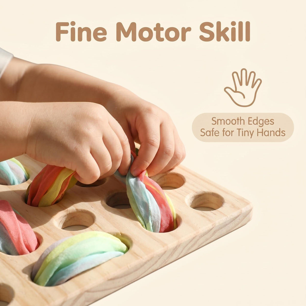 Eray Montessori Wooden Lacing & Weaving Busy Board for Kids Ages 3+, Sensory Educational Toy for Fine Motor Skills, Open‑Ended Play Activity, Birthday Gift for Boys & Girls