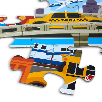 Melissa & Doug Traffic Jam Jumbo Jigsaw Floor Puzzle (24 pcs, 2 x 3 feet Long) - FSC Certified