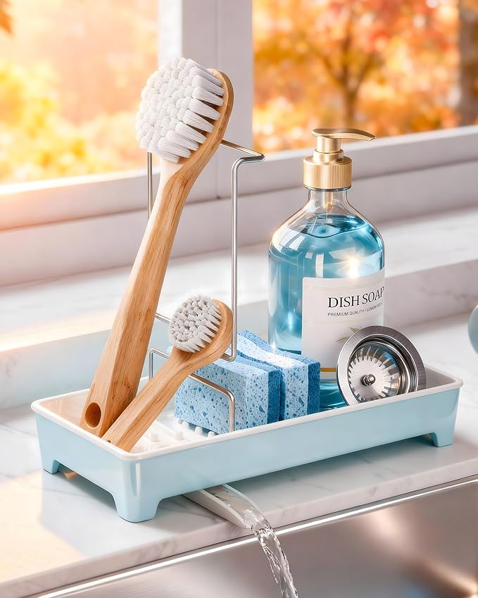 Minimalist Sink Caddy, Rustproof Sponge Holder