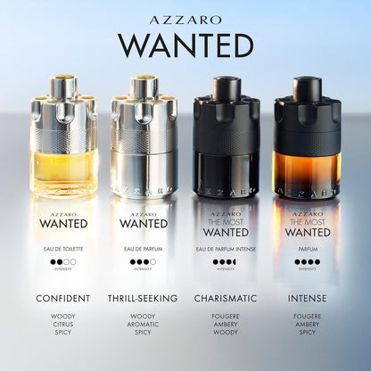 Azzaro Wanted Eau de Toilette - Vibrant & Irresistible Mens Cologne - Woody, Citrus & Spicy Fragrance - Cardamom, Lemon, Vetiver - Everyday Wear - Luxury Perfumes for Men - Full Size, 3.3 Fl. Oz