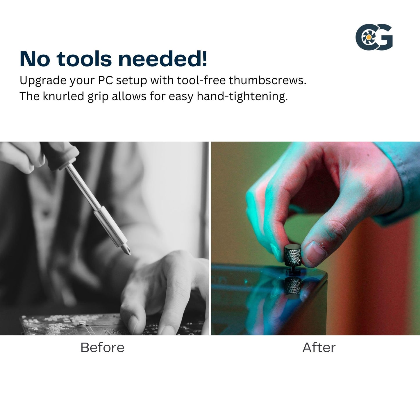 10 x Black Anodized Alumium Computer Case Thumbscrews (6-32 Thread) for Cover / Power Supply / PCI Slots / Hard Drives