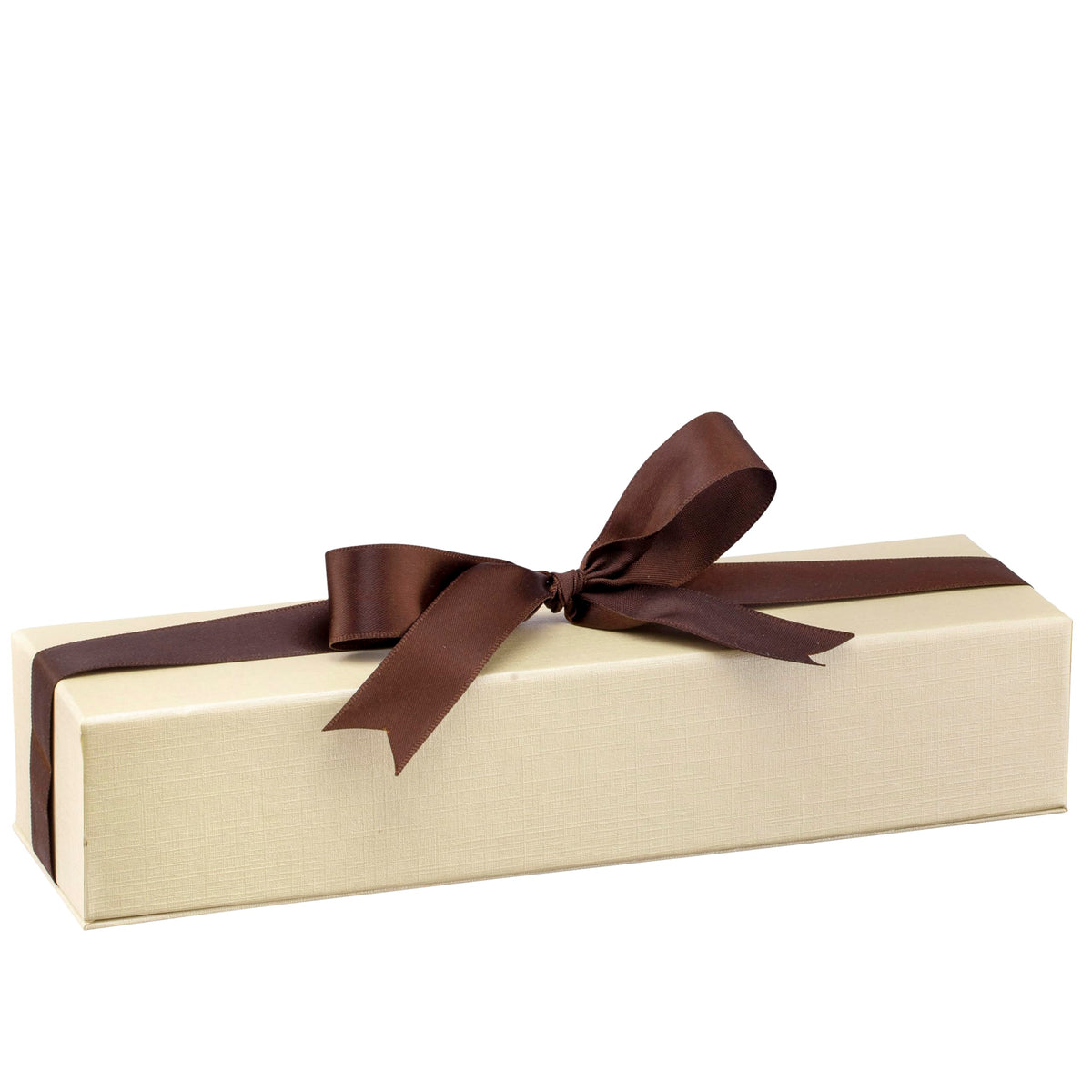 ALLUREPACK Dome-Shape Leather Bracelet Box for Women & Men – Jewelry Gift Box Ideal for Bracelet Case, Necklace, Chain – Bracelet/Necklace Box with Cream Ribbed Outer Box & Matching Bow Ribbon