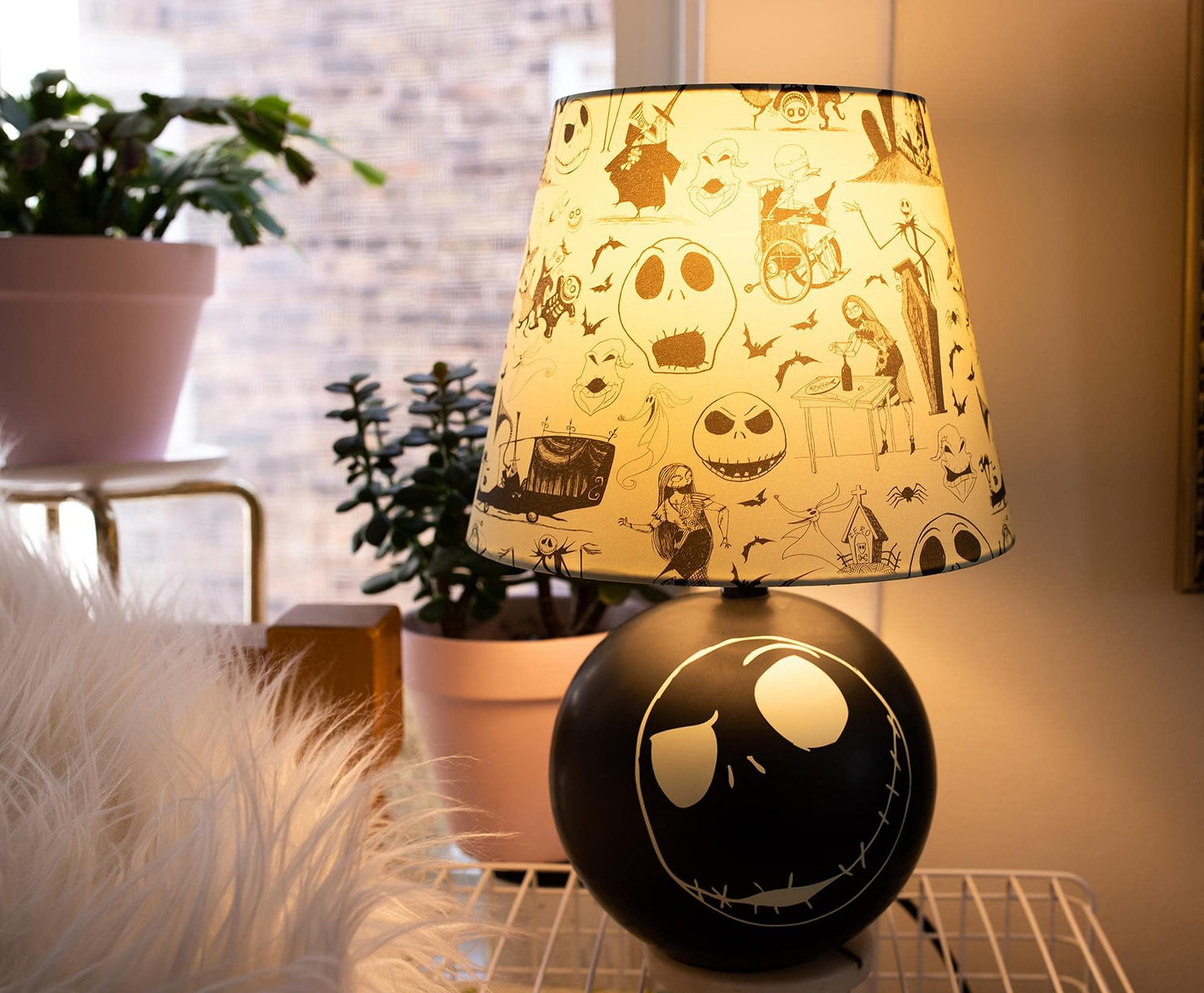 Disney The Nightmare Before Christmas Jack Skellington Table Lamp LED Light | Nightstand Desk Lamp For Bedroom, Living Room | Halloween Home Decor, Tim Burton Gifts And Collectibles | 14 Inches Tall