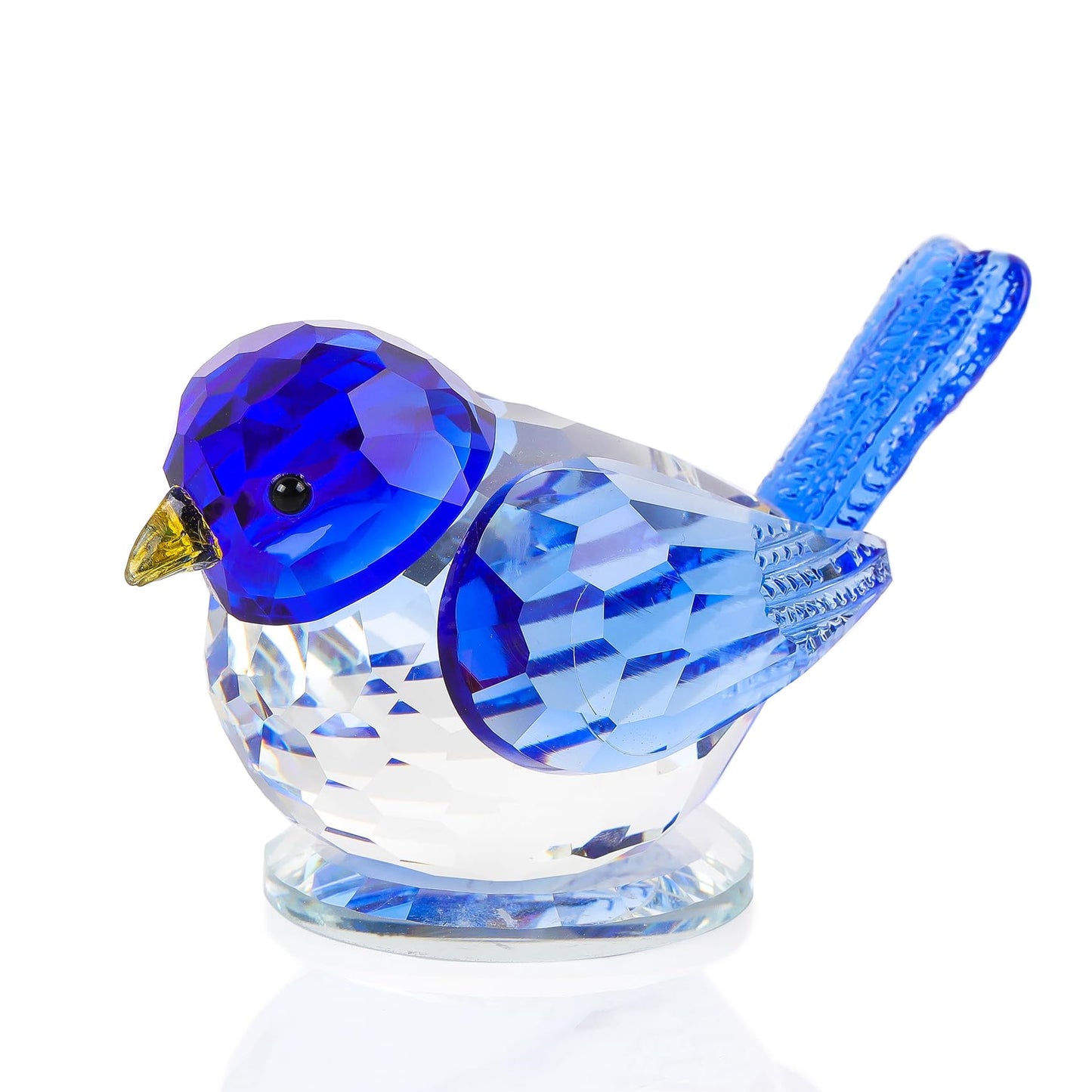 Ornalrist Crystal Blue Clear Birds Figurines Collectible Figurines Birthday Gifts for Him Husband Table Centerpiece Home Decoration Paperweight for Animal Lovers