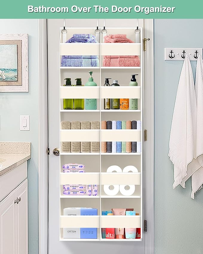 Heavy Duty Over The Door Organizer 5 Tiers, Extra Large Behind Door Storage of