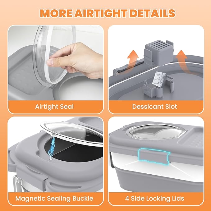 25-28lbs Dog Food Storage Container, Collapsible Dog Food Container, Airtight