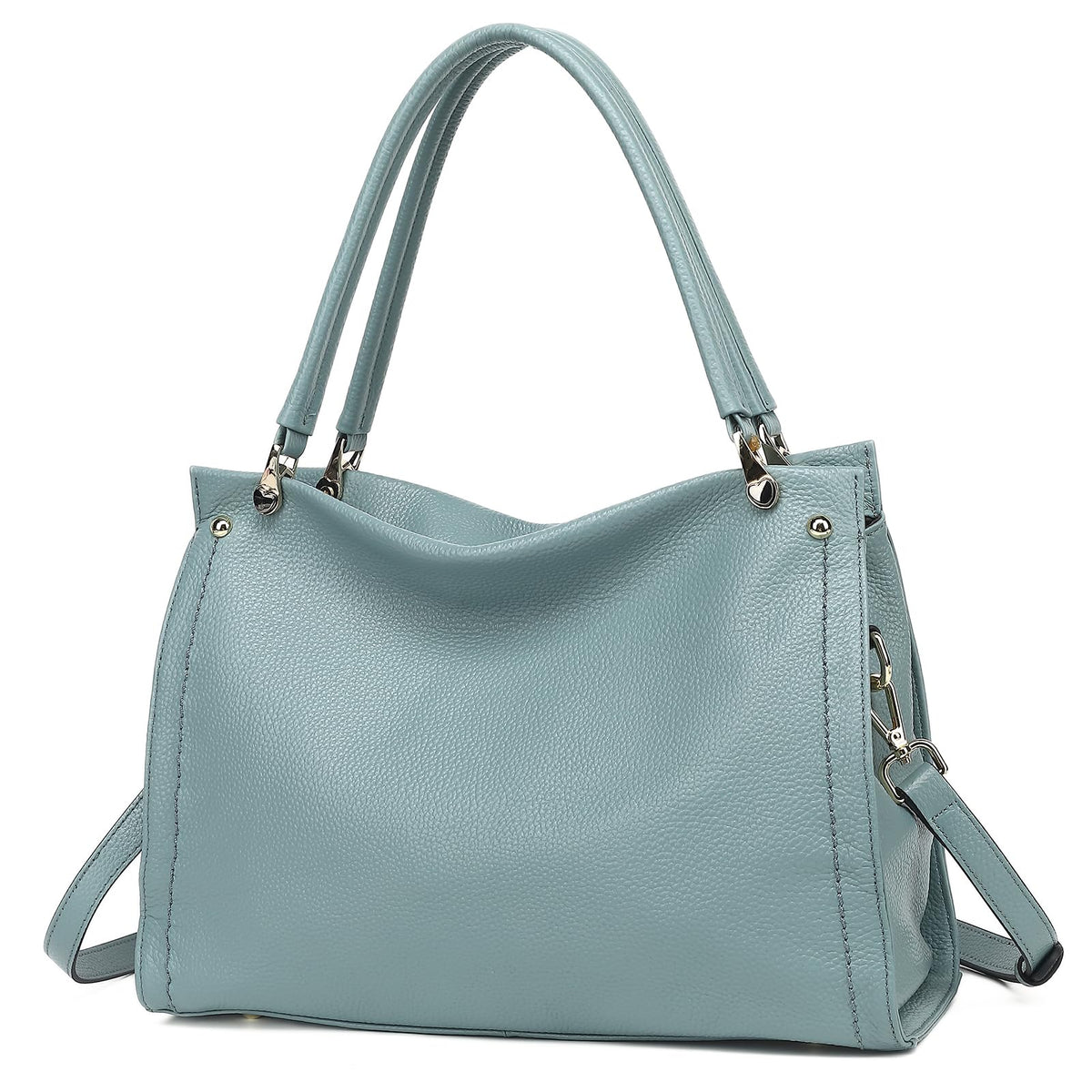 KOGTLA Medium Genuine Leather Tote Handbags for Women, Ladies Soft Satchel Shoulder Purses, Two-Handle Hobo Bags